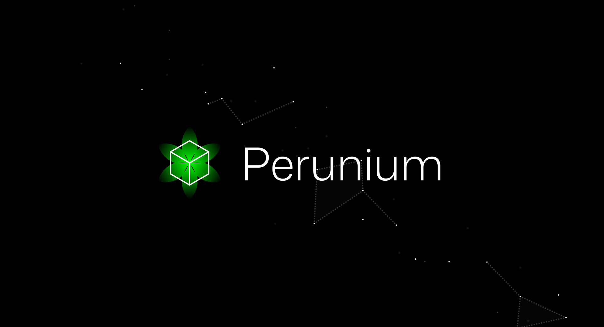 Peruniu logo with constellation on black background